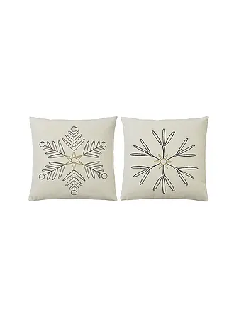 SANDER | Weihnachts Kissenhülle 45x45cm SNOWFLAKES Creme | 